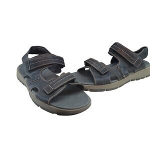 Clarks Brixby Shore Leather Sandals Men’s 12M Black EUC